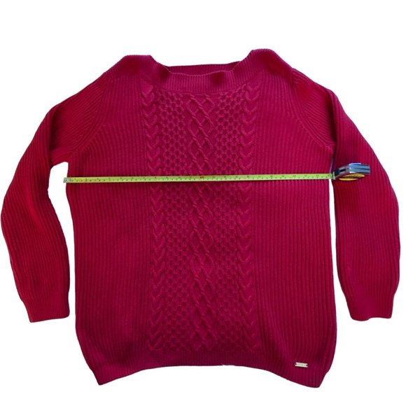 Tommy Hilfiger Womens Cable-Knit Pullover Sweater Scarlet Size XL - Picture 5 of 12